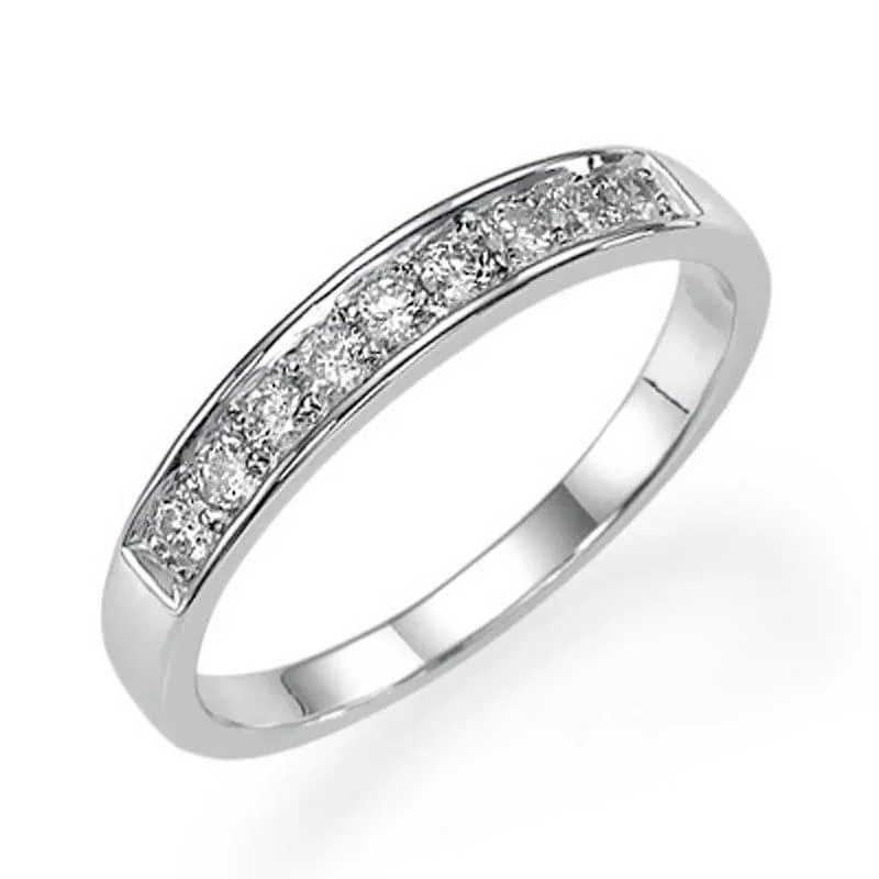 affordable wedding rings for women-0.20 Carat Flat Pave 3.5mm Lab Grown Diamond Wedding Ring