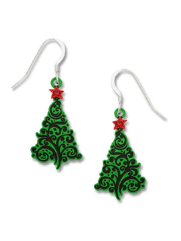 Modern earrings for women -Christmas Tree Dangles by Sienna Sky