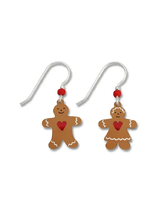 Pearlescent earrings -Gingerbread Couple Dangles by Sienna Sky