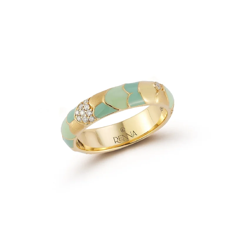 classic wedding rings-Aegean Ring - Enamel and Diamonds