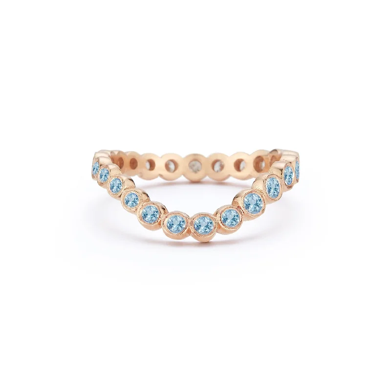 men’s rings with square-cut diamonds-Bubble Wave Zimbaqua Aquamarine Ring