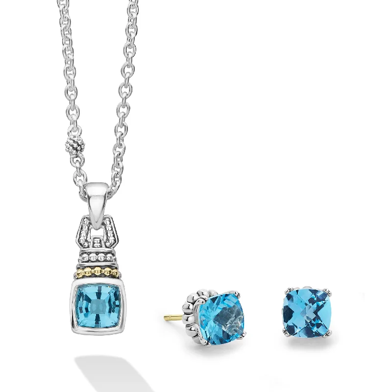 women’s engagement rings with sapphires-Caviar Color Swiss Blue Topaz Gift Set