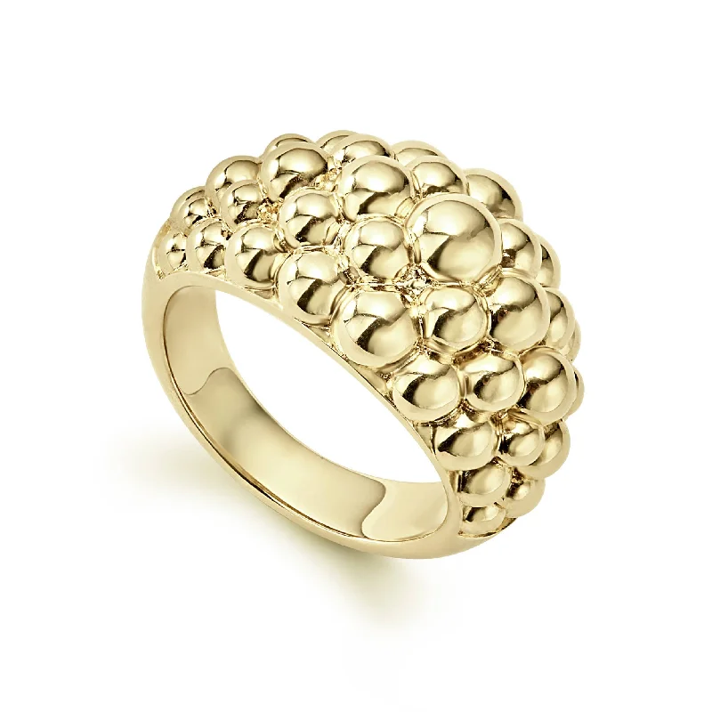 women’s sapphire rings-Caviar Gold 18K Gold Caviar Ring