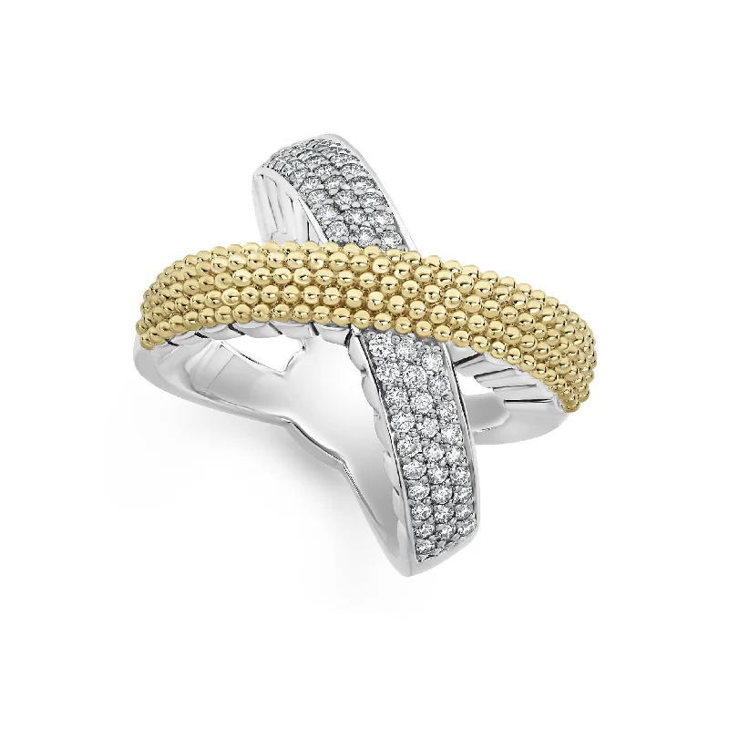 engagement rings with multiple diamond accents-Caviar Lux X Caviar Diamond Ring