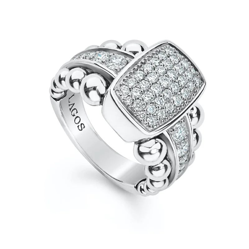 wedding bands for women with custom diamond settings-Caviar Spark Large Diamond Statement Ring