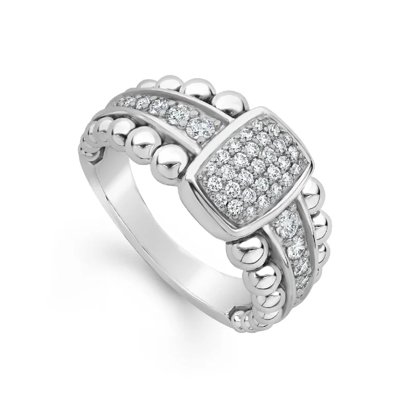 engagement rings with gemstone designs-Caviar Spark Small Diamond Statement Ring