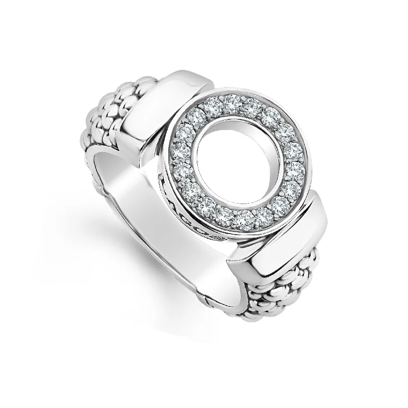 men’s wedding rings with square sapphire stones-Caviar Spark Diamond Circle Caviar Ring