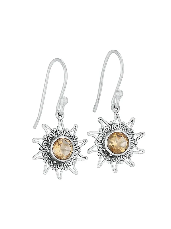 Lightweight stud earrings -Citrine Sunshine Dangles