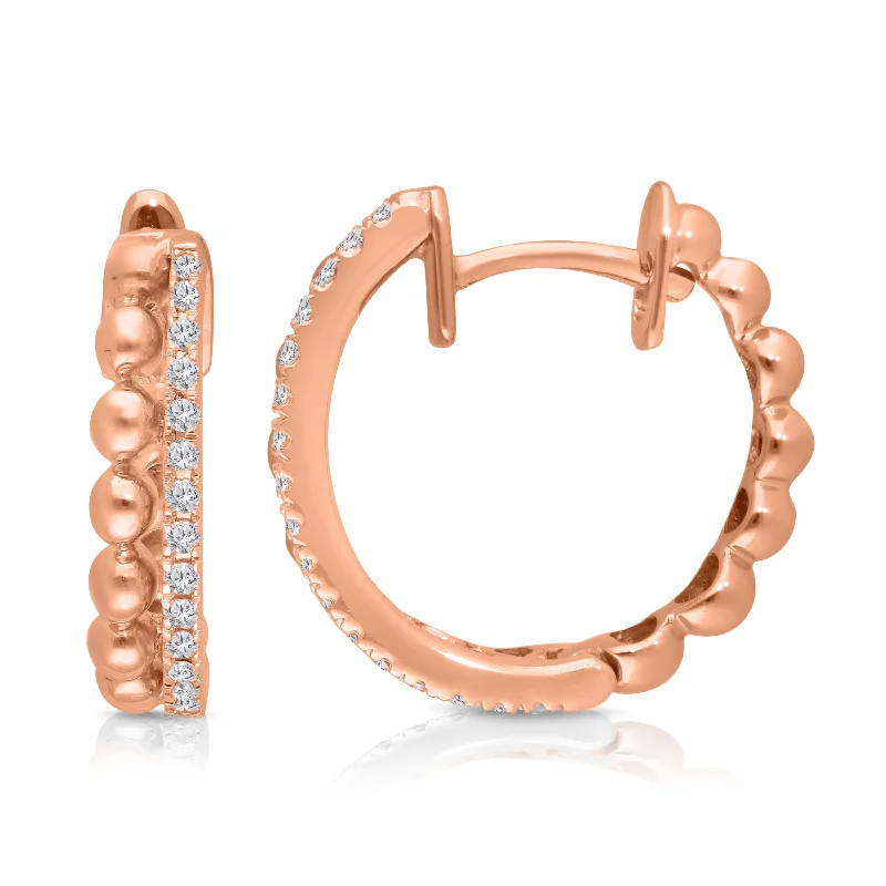 Beaded hoop earrings -Rose Gold Diamond Eternal Earrings