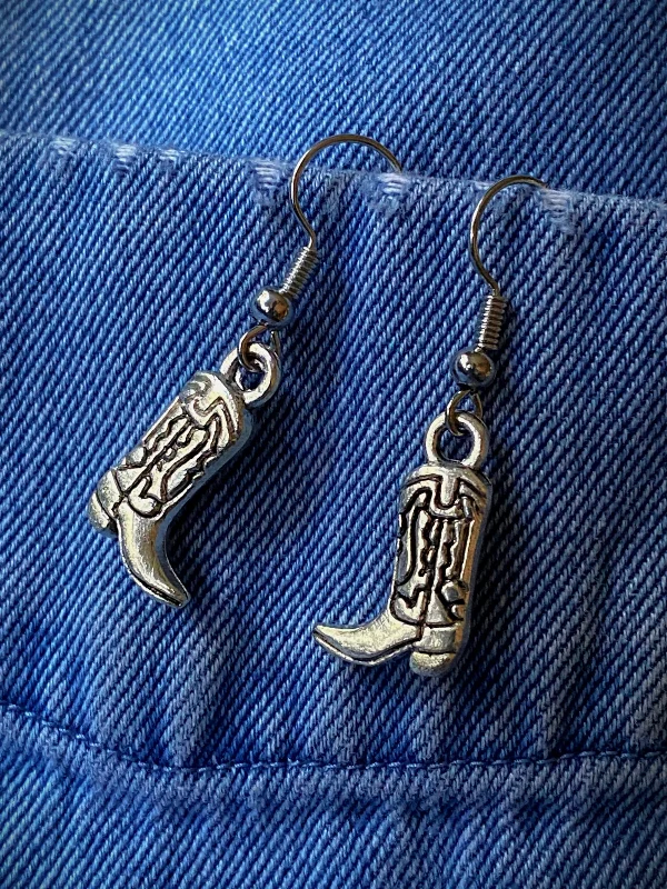 Cute dainty earrings -Cowgirl Boots Dangles