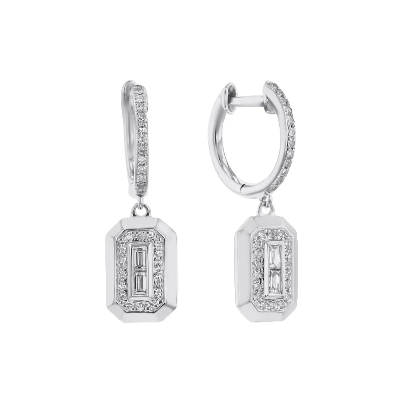 Adjustable earrings for comfort -Deco Diamond Drop Earrings