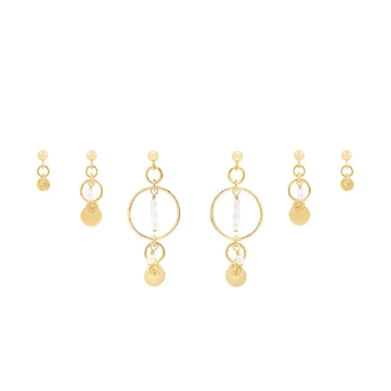 Gold earrings for women -Elsa Earring Set - Gold