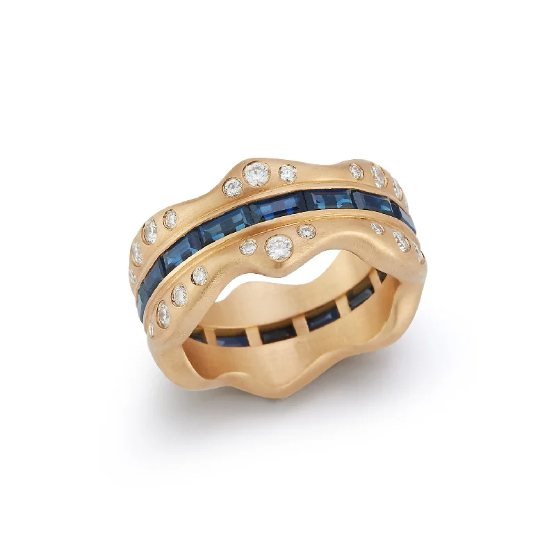 affordable wedding bands-Equator Sapphire Ring