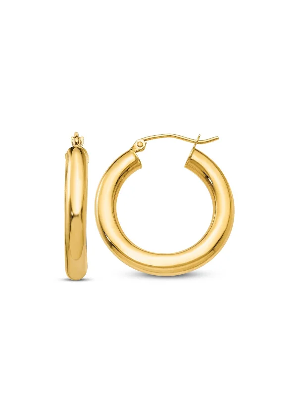 Luxury crystal earrings -Gold Vermeil Tube Hoops