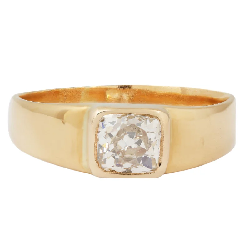 engagement rings with gold settings-Luminous Diamond Vintage Ring