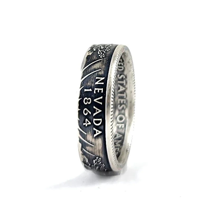 designer rings for men-90% Silver Nevada Quarter Ring