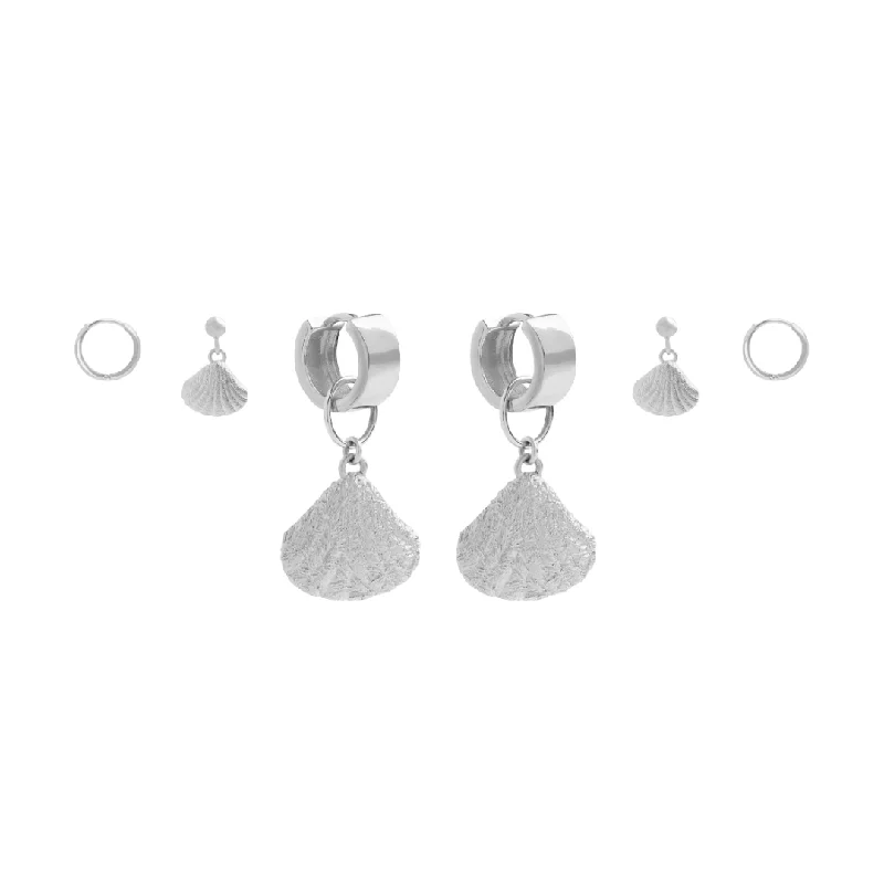 Crystal drop earrings -Nicola Earring Set - Silver