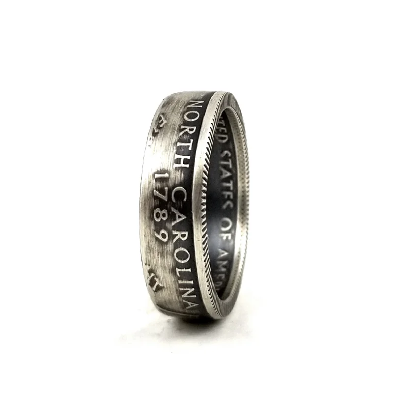 sterling silver wedding bands for men-90% Silver North Carolina Quarter Ring