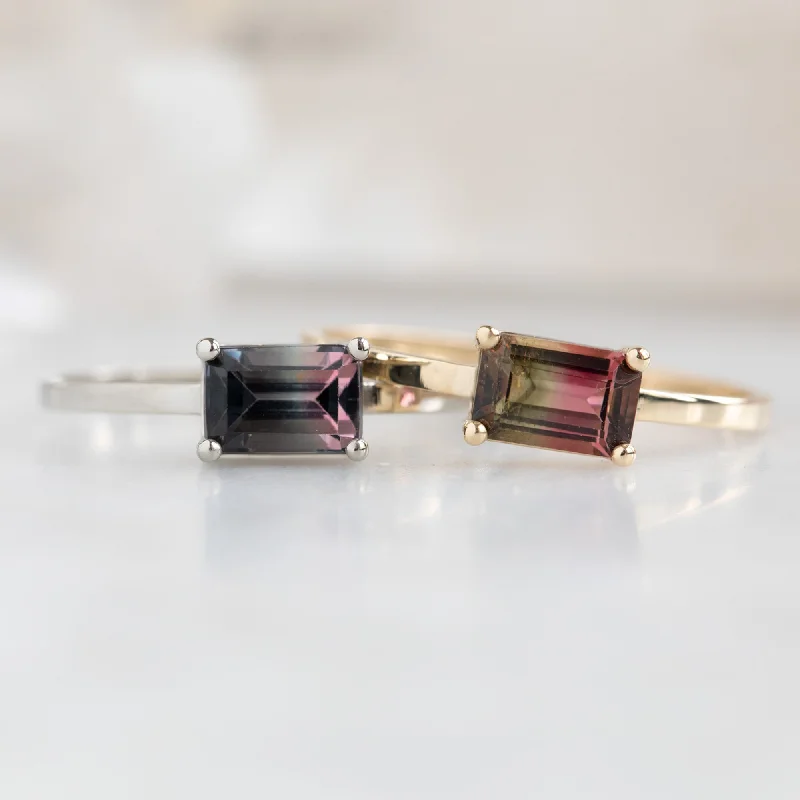 simple gold wedding bands-One Of A Kind Watermelon Tourmaline Ring | Choose Your Stone