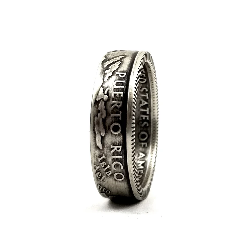 men’s gold rings-90% Silver Puerto Rico Quarter Ring