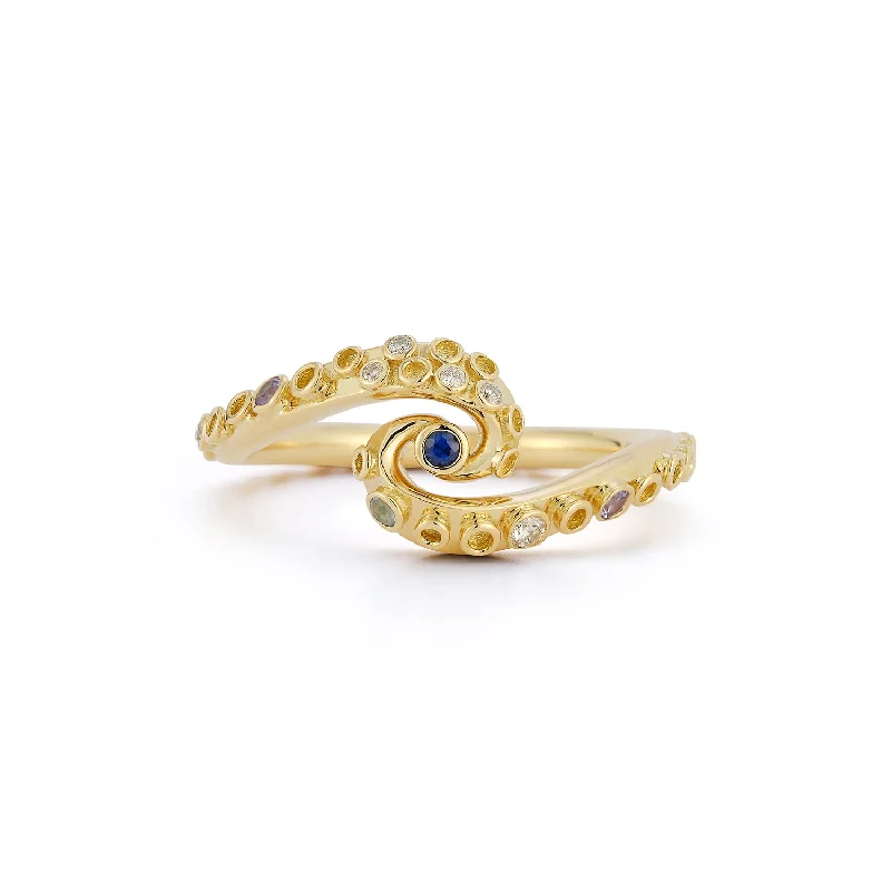 men’s engagement rings with radiant sapphires-Renna x Alejandra Alonso Rojas Multi-Stone Tentacle Ring