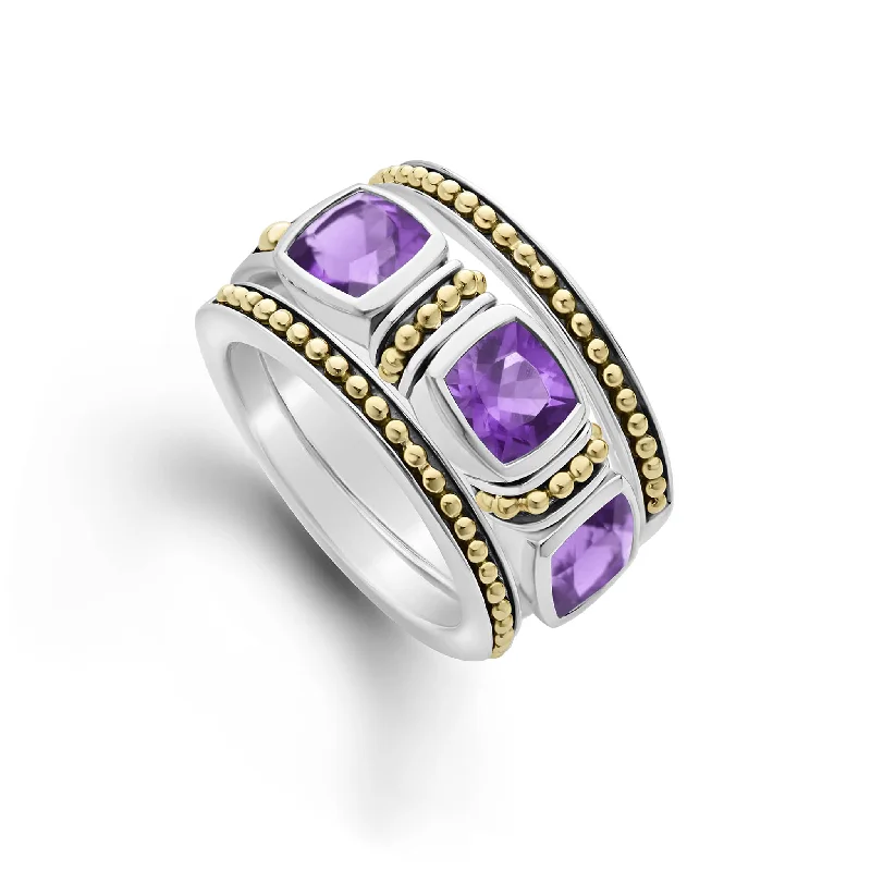 engagement rings for women with sapphire settings-Rittenhouse Amethyst Stacking Rings