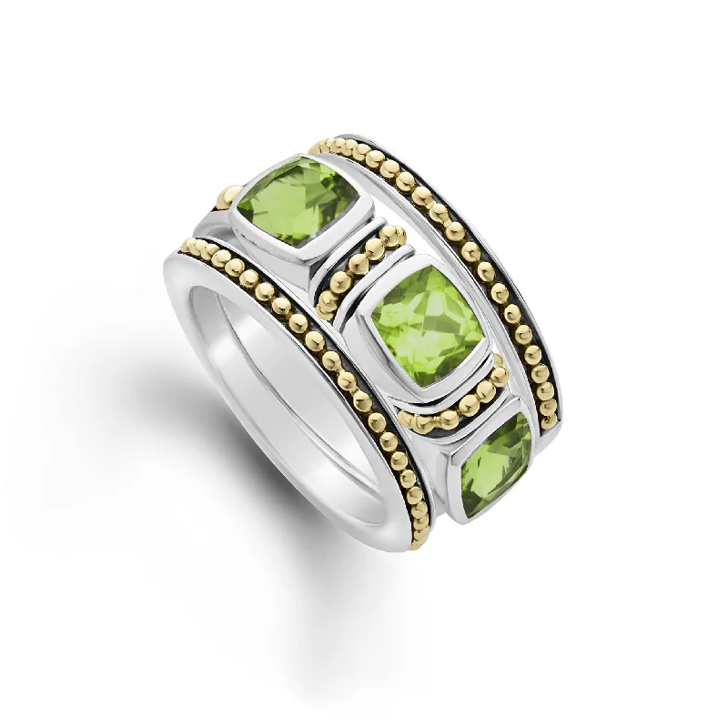 rings for men with vintage gemstone cuts-Rittenhouse Peridot Stacking Rings