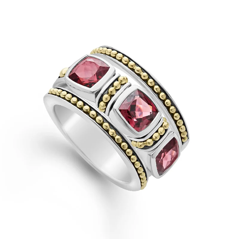 engagement rings with sapphire and diamond accents-Rittenhouse Rhodolite Garnet Stacking Rings