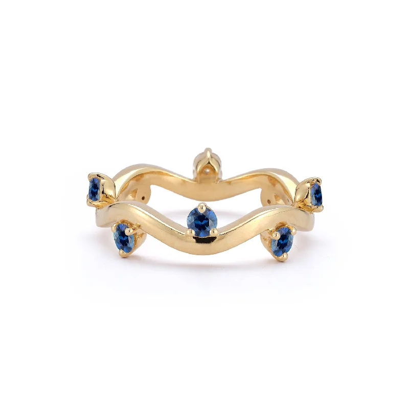 engagement rings with vintage settings for men-Sapphire Constellation Ring