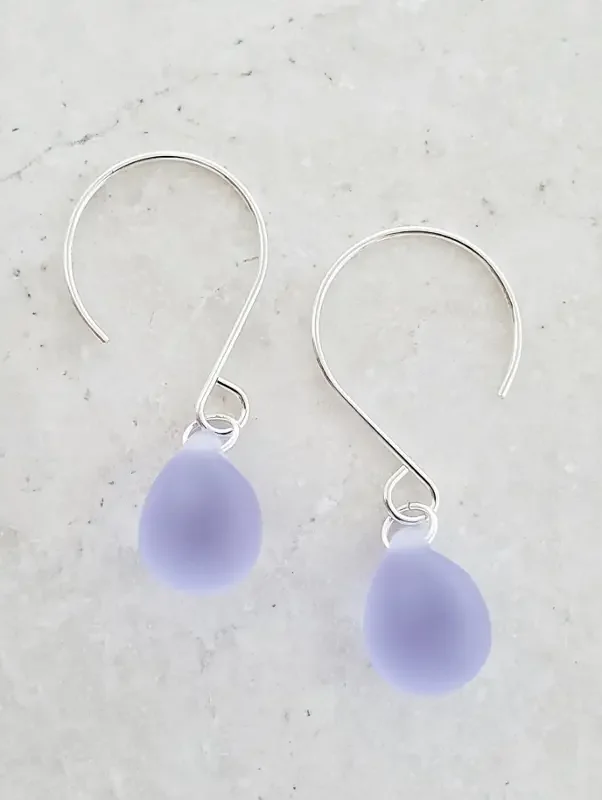 Funky statement earrings -Sea Glass Droplet Earrings