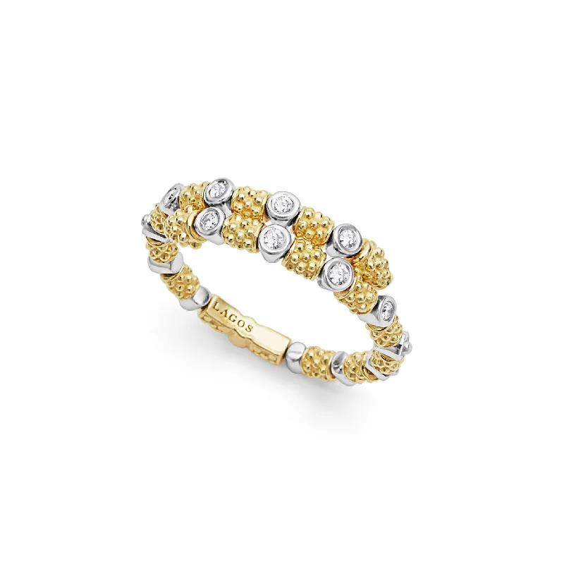 sapphire and diamond rings-Signature Caviar 18K Gold and Diamond Superfine Band Ring