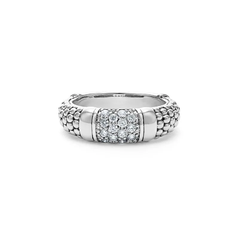 wedding rings with square-cut diamonds for men-Signature Caviar Caviar Diamond Ring