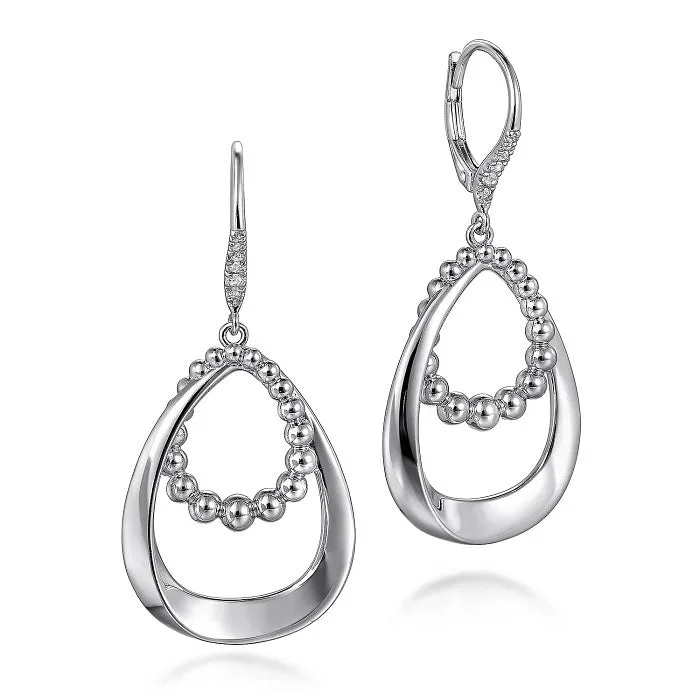 Affordable hoop earrings -Sterling Silver .10cttw White Sapphire 15mm Bujukan Huggie Earrings