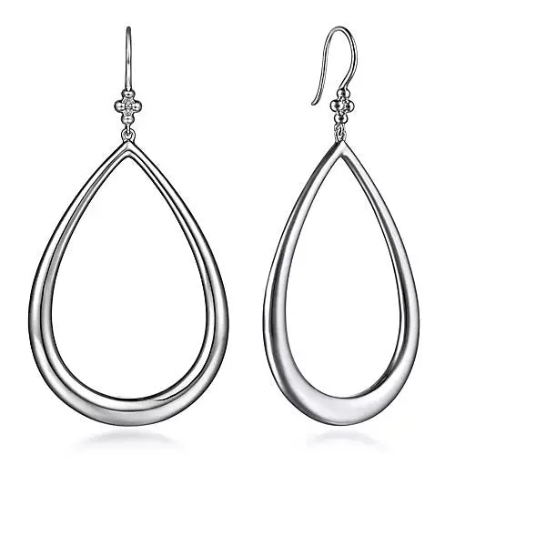 Classic silver earrings -Sterling Sliver Fish Wire Teardrop Drop Earrings