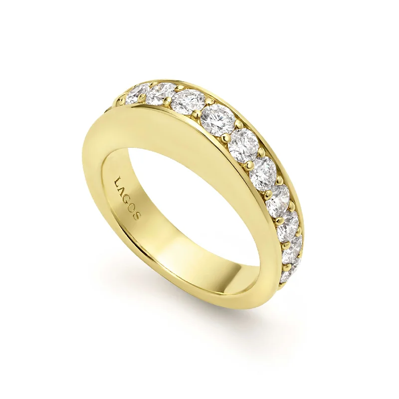 black diamond rings-Studio 18K Gold and Diamond Stacking Ring