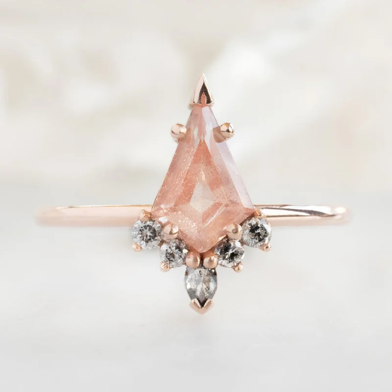 engagement rings with rubies-The Aster Ring | 0.79ct Kite Sunstone in 14K Rose Gold