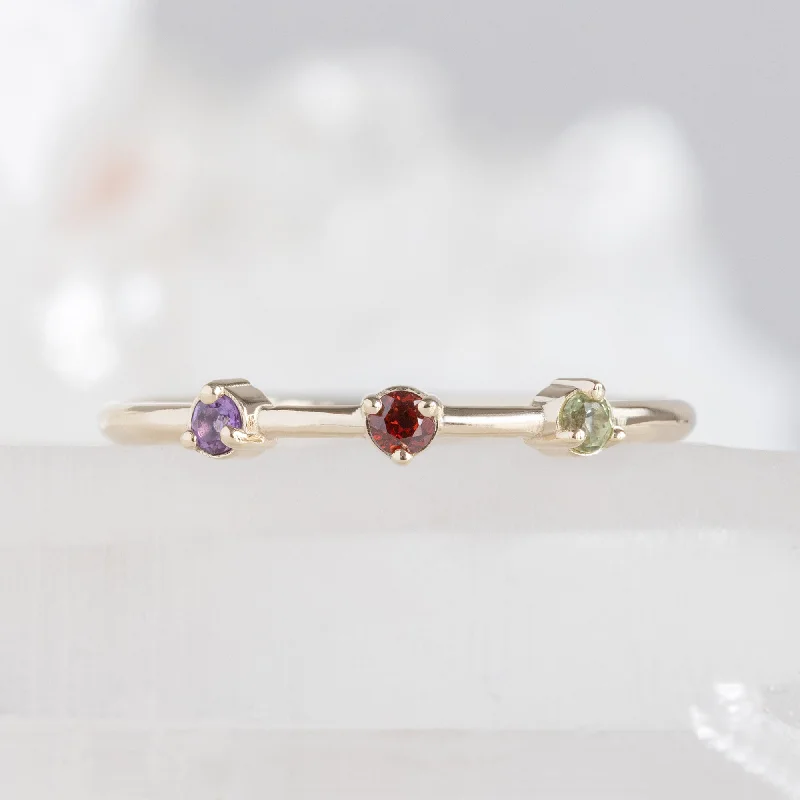 custom wedding bands for women-The Custom Multi-Birthstone Ring | 3 Stones