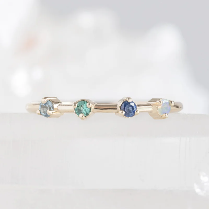 rings for women with radiant diamonds-The Custom Multi-Birthstone Ring | 4 Stones