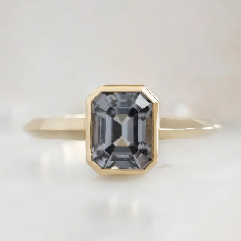 affordable wedding rings for women-The Hazel Ring | 1.72ct Emerald Cut Spinel in 14K Yellow Gold