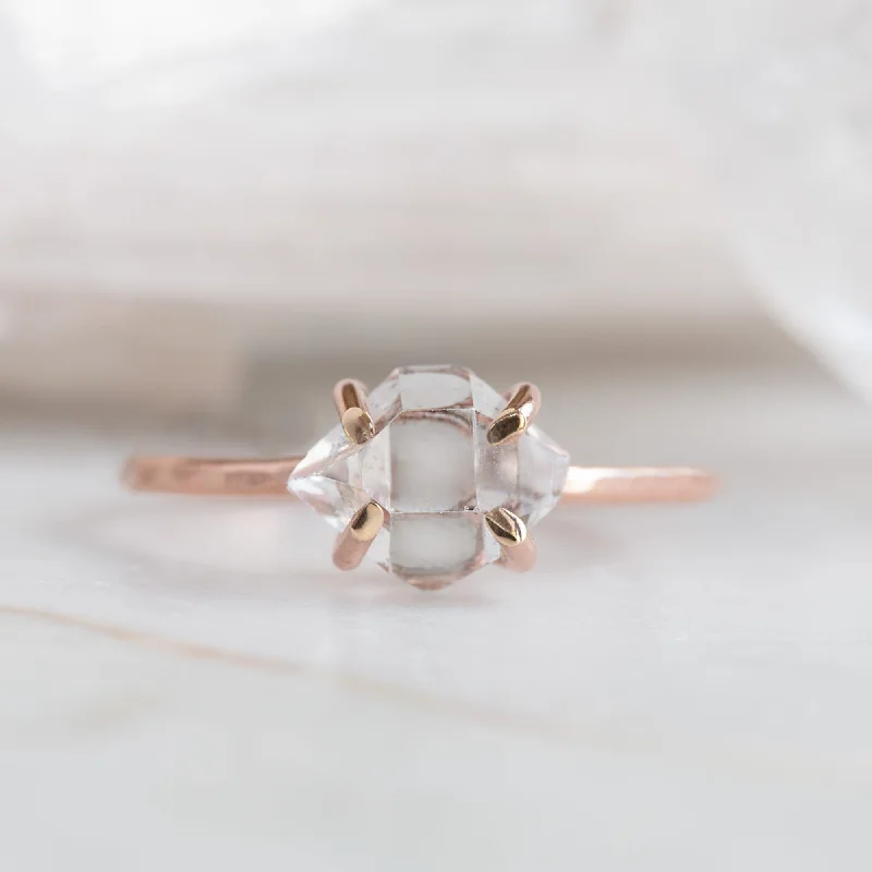 diamond cluster rings-The Herkimer Diamond Ring | Rose Gold Filled