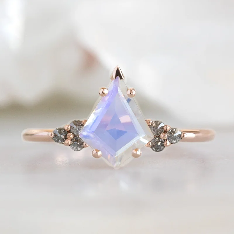 engagement rings with custom diamond shapes-The Ivy Ring | 0.96ct Kite Moonstone in 14K Rose Gold