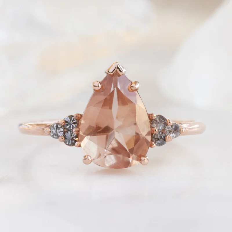 engagement rings with vintage settings for men-The Ivy Ring | 1.59ct Pear Cut Sunstone in 14K Rose Gold