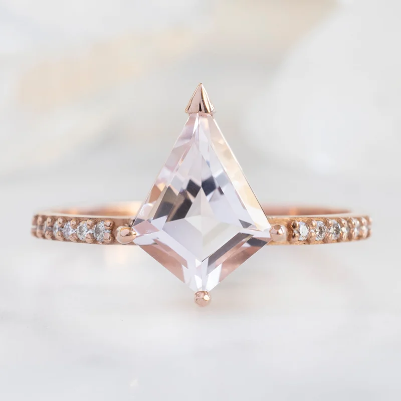 solitaire engagement rings-The Willow Ring | 1.44ct Kite Morganite in 14K Rose Gold