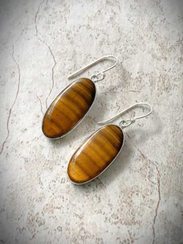 Multi-layered earrings -Tiger's Eye Dangles