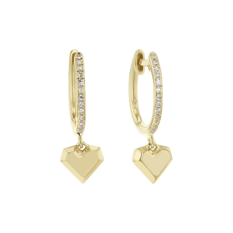 Ethnic earrings for women -Trick Hearts Diamond Drop Earrings