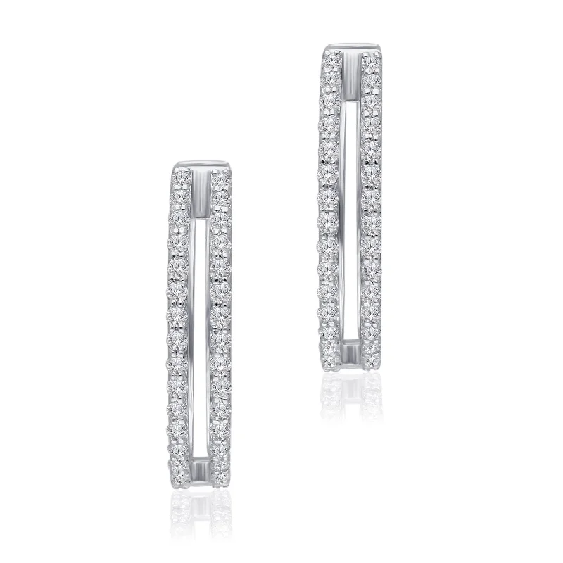 Unique hoop earrings -White Gold Diamond Eternal Hoop Earrings