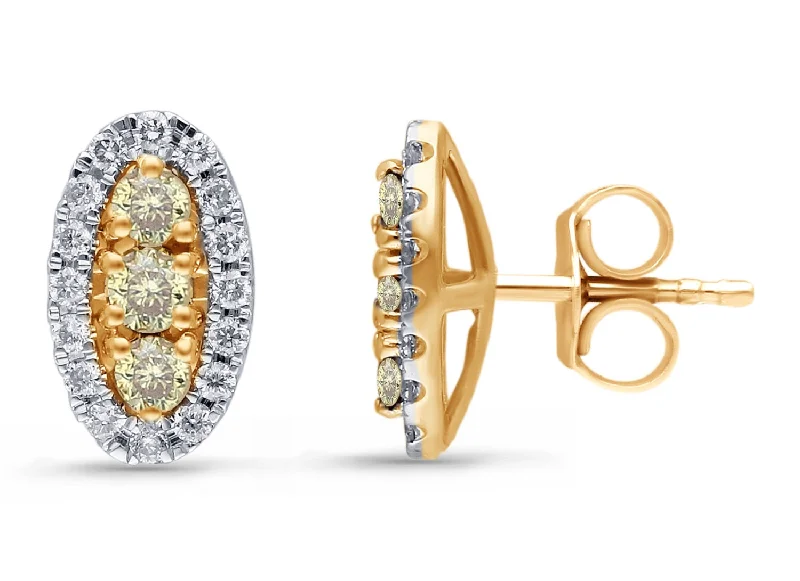 Fashionable hoop earrings for women -Yellow Gold Diamond Eternal Earrings