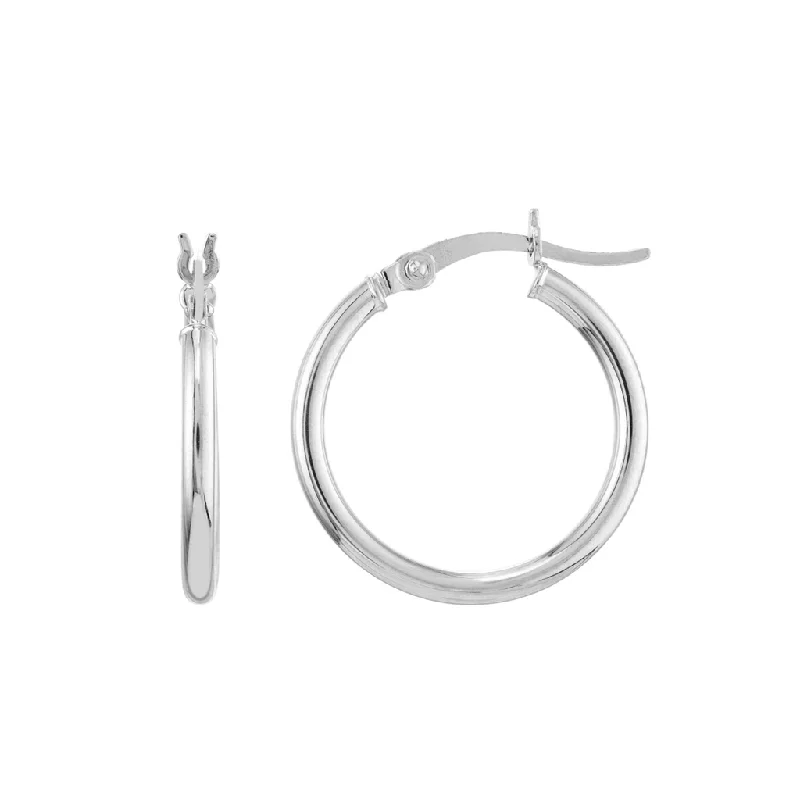 Cute animal-shaped earrings -10K White Gold 20mm Hoop Earrings