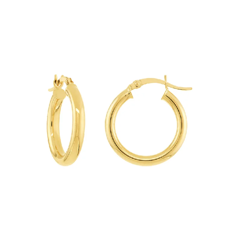 Evening wear earrings -10K Yellow Gold 20mm Hoop Earrings