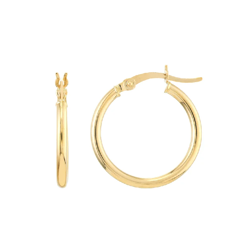 Trendy dangle earrings -10K Yellow Gold 20mm Hoop Earrings